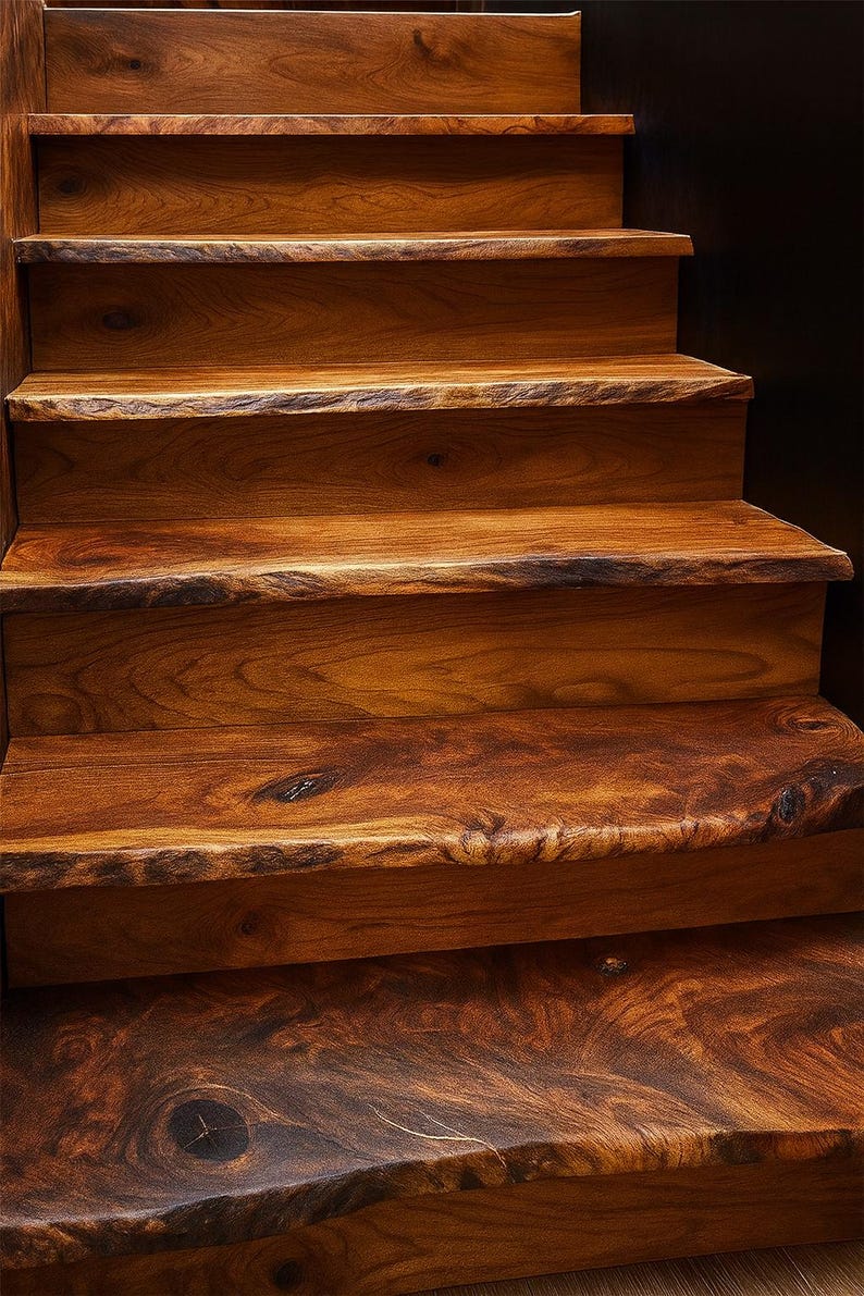 Large Live Edge Riser Live Edge Wood Stair Risers (4 Pack): Custom Solid Hardwood Upgrade - Etsy