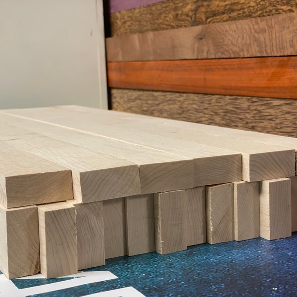Hard Maple Cutting Board Blanks | (19) 3/4" x 1 3/4" | Hardwood Cutting Board Lathe Blanks | Exotic Wood Pen Turning | Wood Lumber Boards