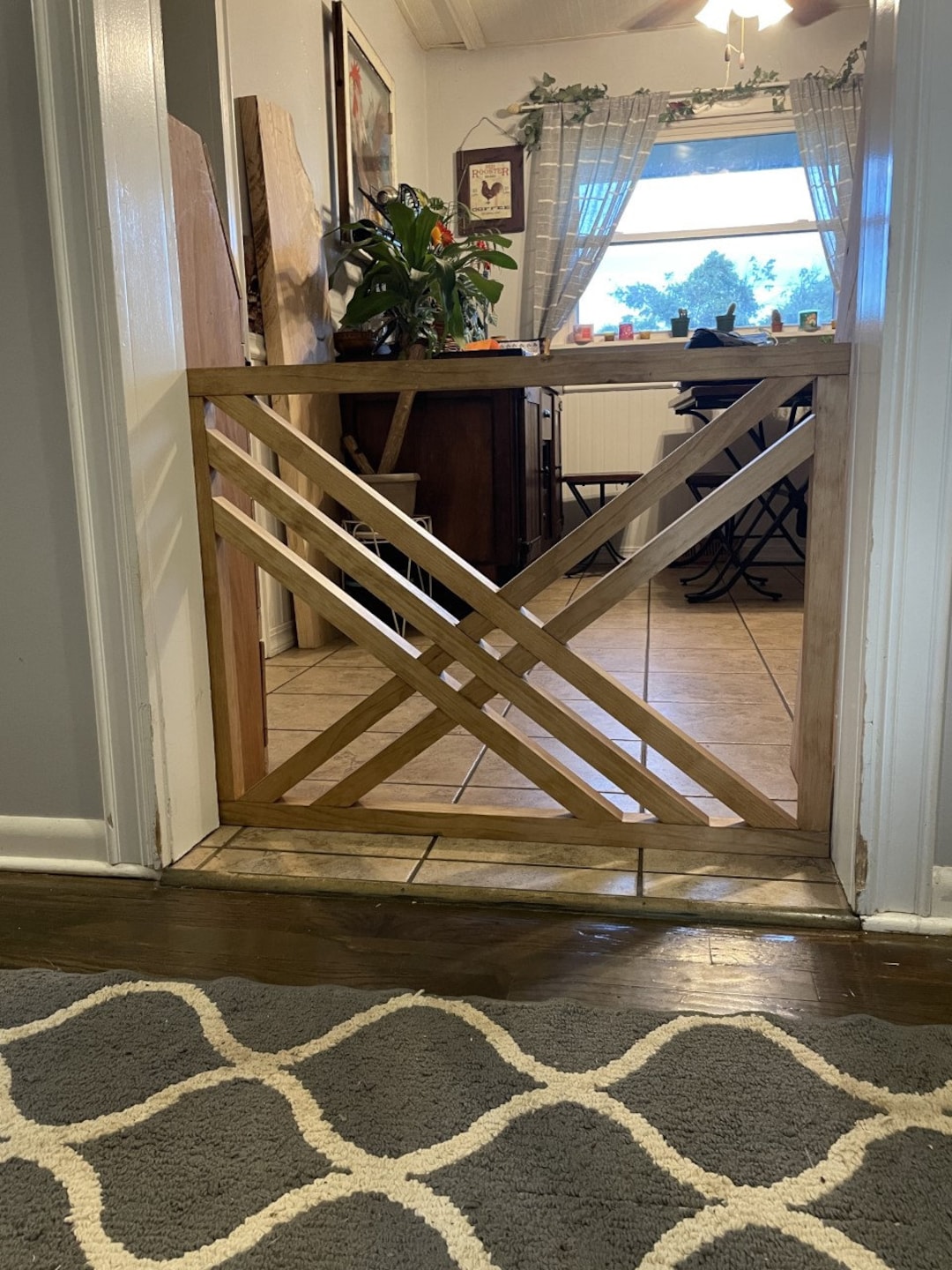Geometric X Baby/pet Gate Wood Baby Gate Farmhouse Baby Gate Pet Gate