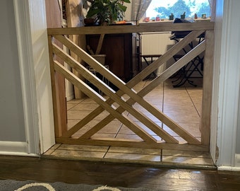 Custom Geometric Wood Baby Gate: Farmhouse Pet Gate, Any Size
