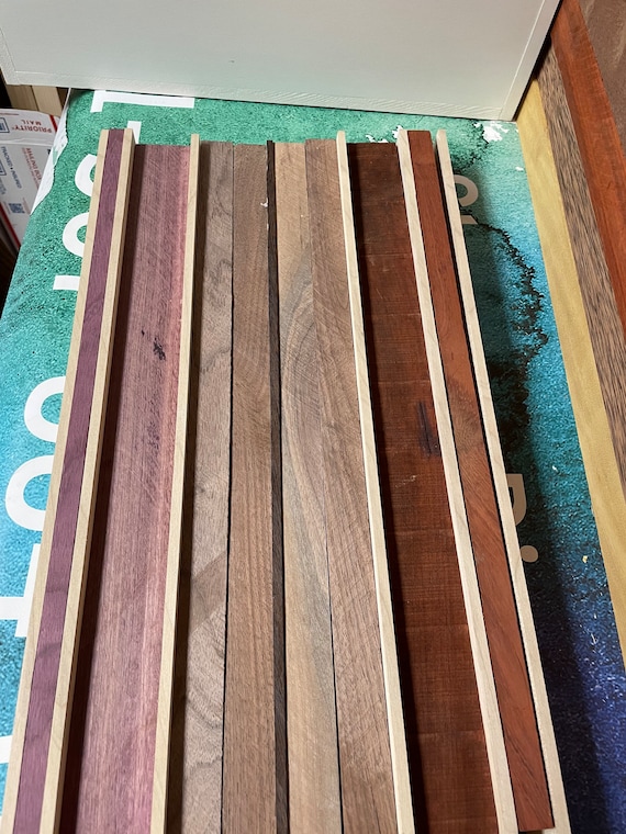 15 COLORFUL PIECES MIXED EXOTIC DOMESTIC SPECIES CUTTING BOARD WOOD LUMBER  ~24