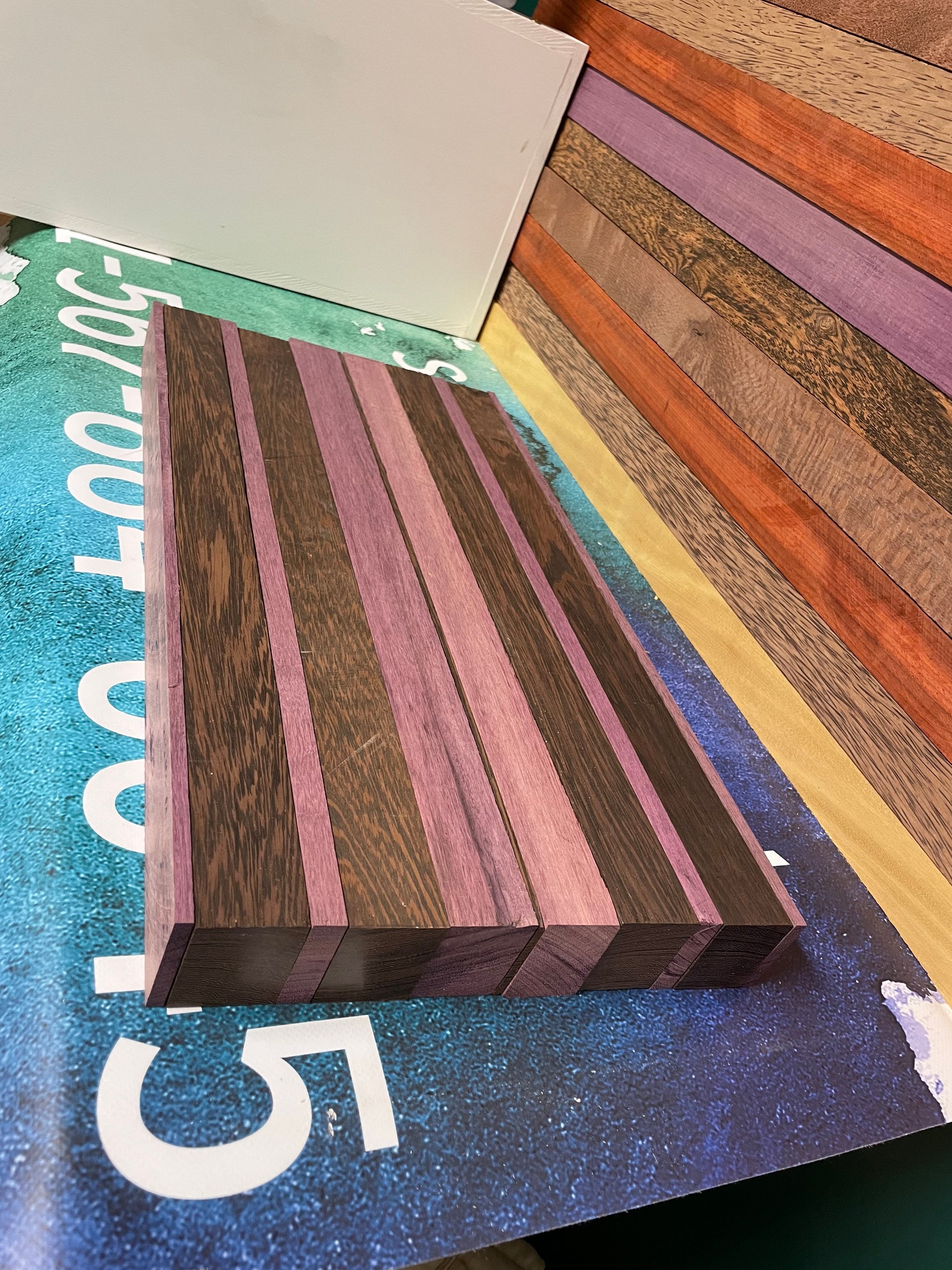 Mixed Cutting Board Blanks | (19) 3/4" x 1 3/4" | Hardwood Cutting Board Lathe Blanks | Exotic Wood Pen Turning | Wood Lumber Boards
