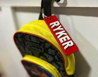 Engraved Backpack Name Tag | Custom Bag Tag for Kids | Personalized School ID Tag | Wood Name Tag for Backpack | Back to School Gift