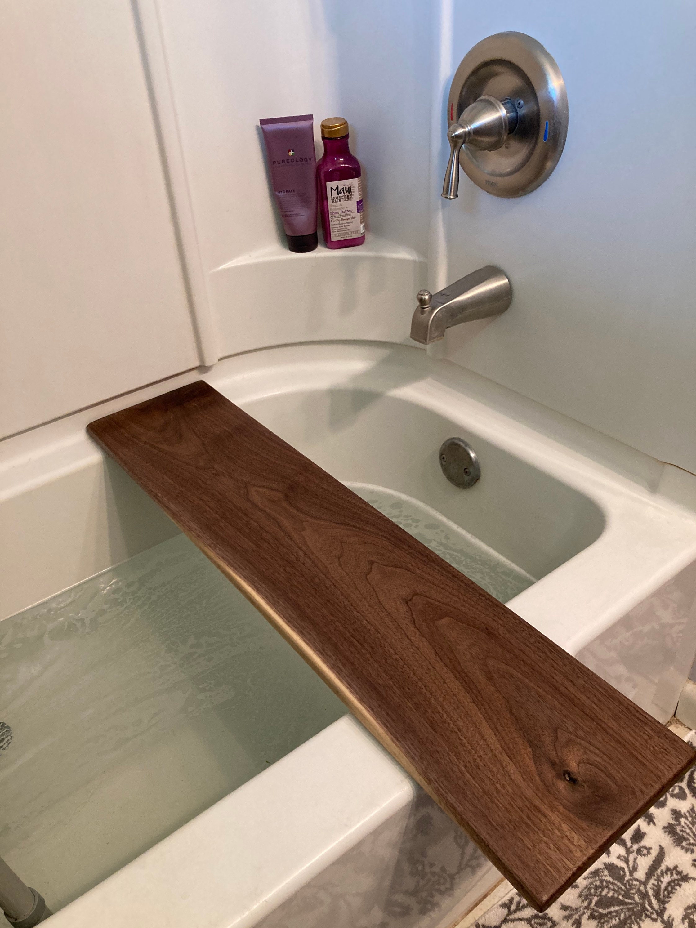 Solid Walnut Bathtub Tray — Stumps Custom Wood Worldwide Shipping