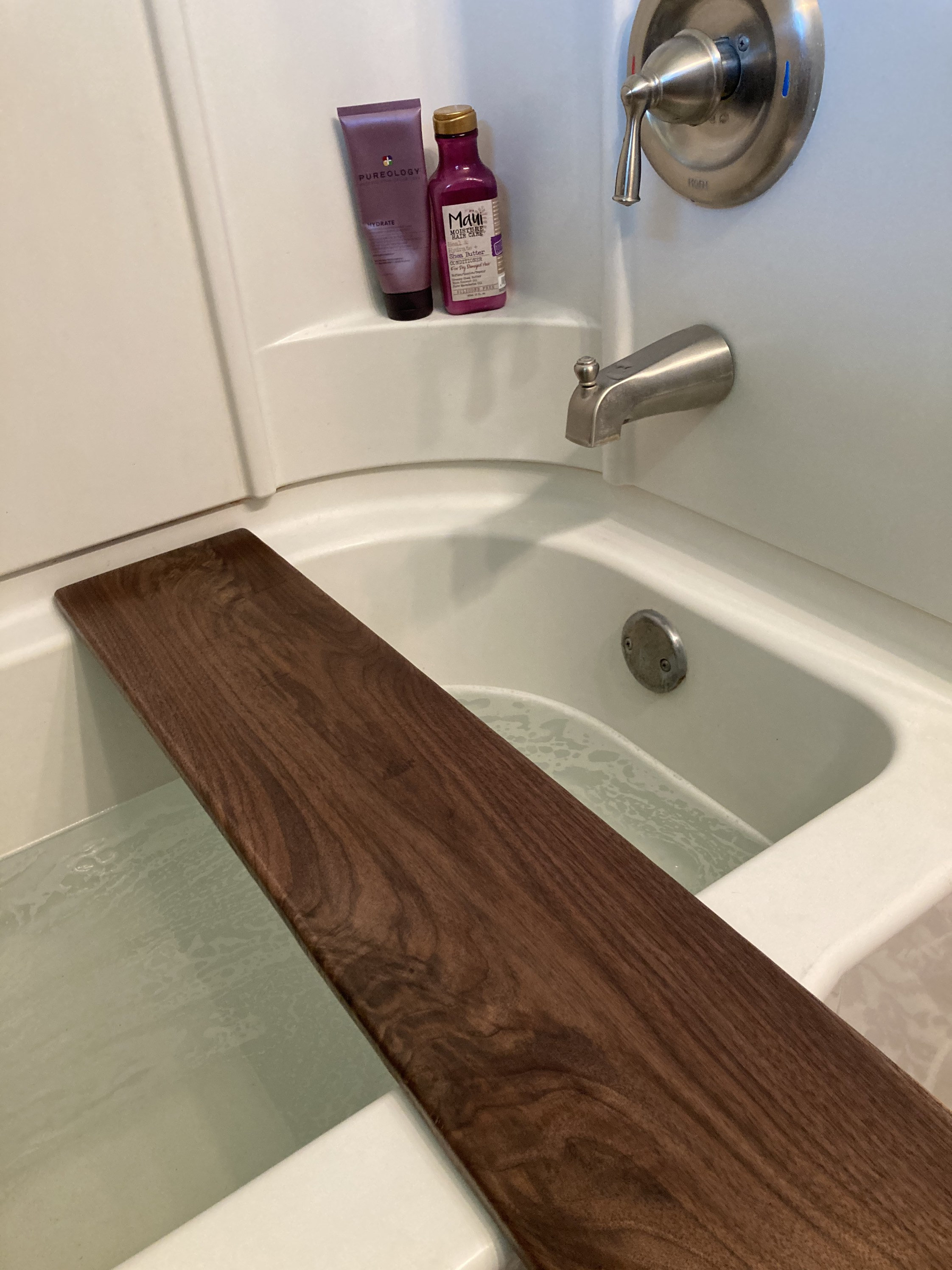 Solid Walnut Bathtub Tray — Stumps Custom Wood Worldwide Shipping