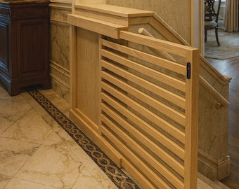 Wooden Sliding Pocket Gate Baby & Dog Safety Gate