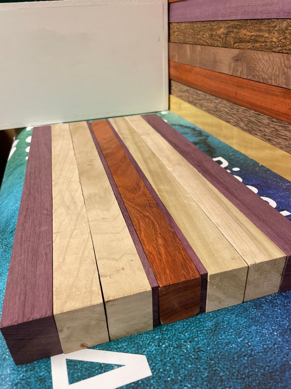 Mixed Cutting Board Blanks 19 3/4 X 1 3/4 Hardwood Cutting Board Lathe  Blanks Exotic Wood Pen Turning Wood Lumber Boards 