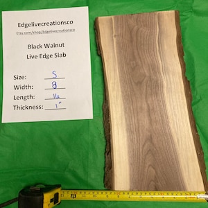 Black Walnut Live Edge Slabs, Craft Single Piece, Walnut Wood Chucks, Live Edge Slab, River Tables, Great for crafting or DIY Cutting Boards image 3