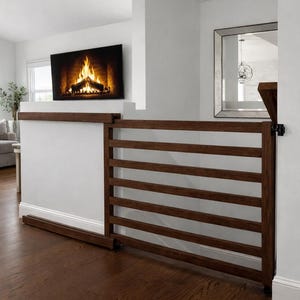 Wooden Sliding Pocket Gate Baby & Dog Safety Gate