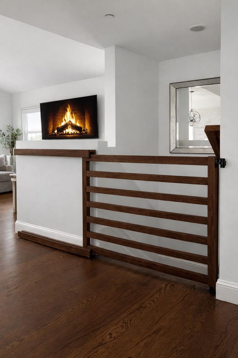Wooden Sliding Pocket Gate Baby & Dog Safety Gate - Etsy