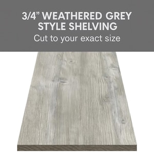 Estantes grises desgastados: tablas rústicas personalizadas de 3/4"