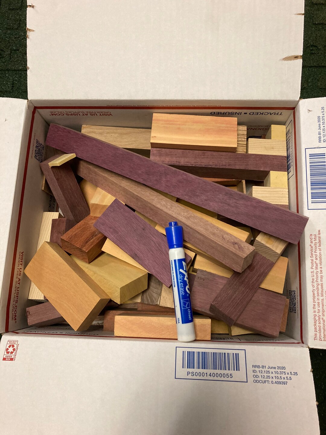 8lb Exotic Wood Cut off Craft Bundle Box Exotic Wood Scraps Exotic Wood