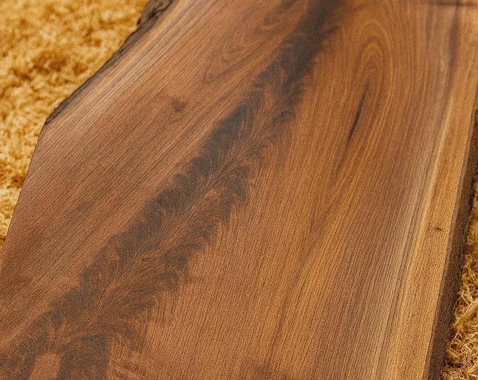 Black Walnut Live Edge Slab: Kiln Dried Hard wood 3/4” thick