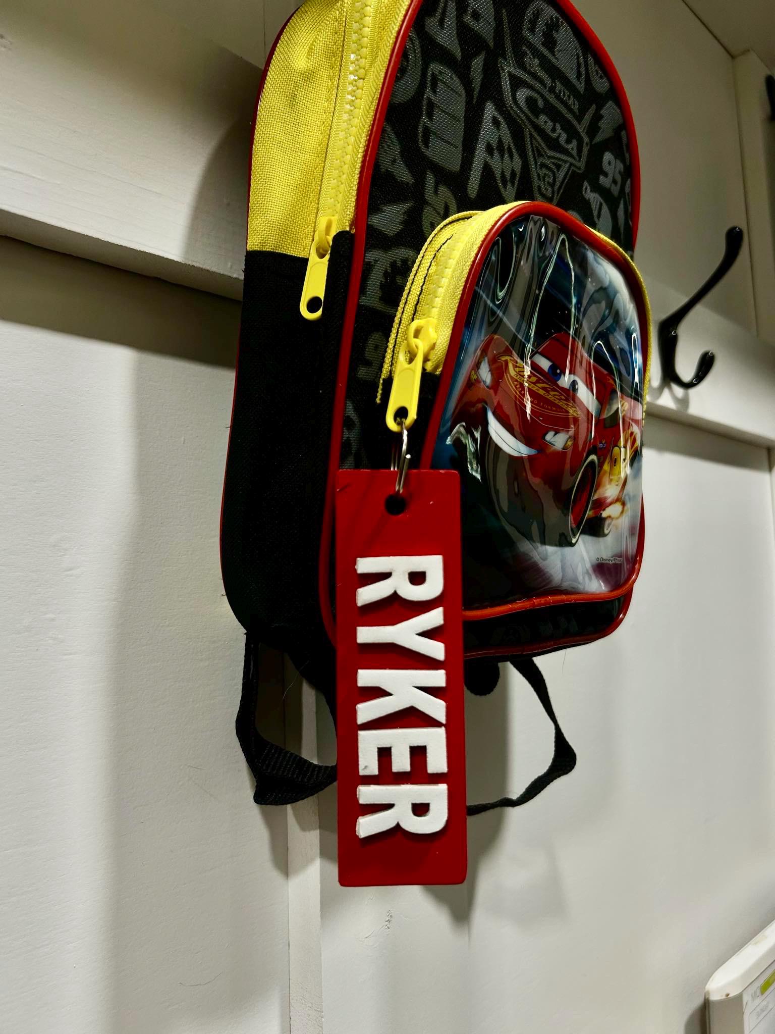 Engraved Backpack Name Tag | Custom Bag Tag for Kids | Personalized ...