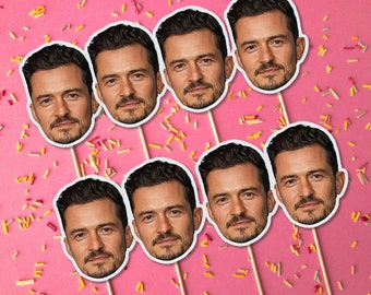 ORLANDO BLOOM Cupcake Toppers, Birthday Cupcake Toppers, Cupcake Toppers, Movie Party Decorations, Celebrity Cupcake