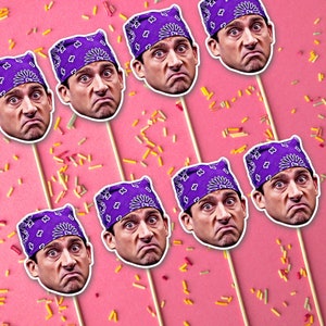 Prison Mike Cupcake Toppers: The Office Birthday Party Decorations