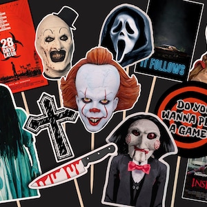 Horror Movie Cupcake Toppers: Halloween Party Decorations (Pack of 12, Self Assembly)