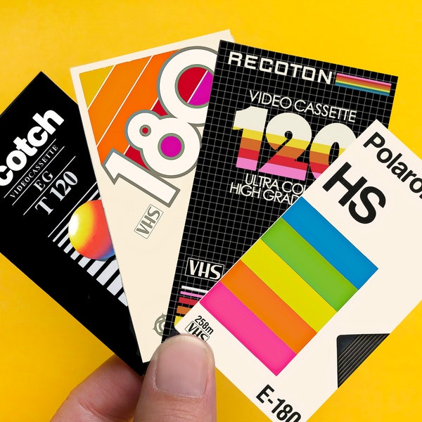 VHS Blank Tape Stickers 6 pack, Retro Stickers, 90's gifts, Stocking Fillers, Laptop Stickers