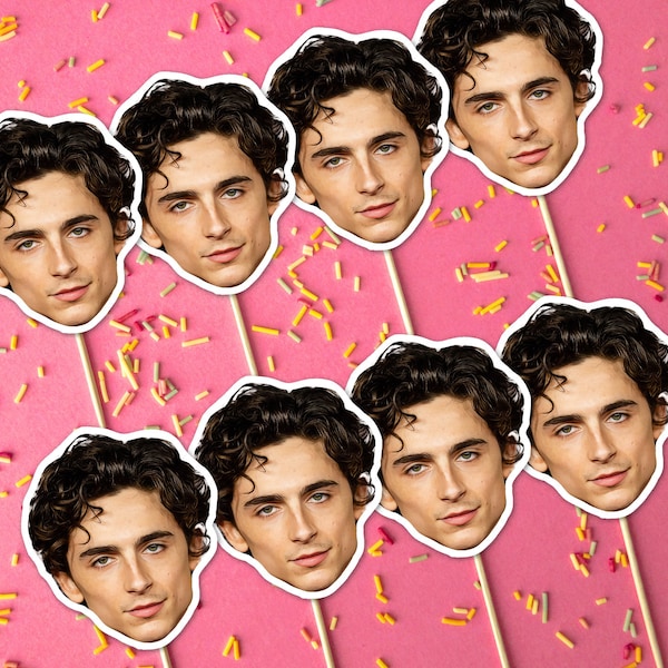 Timothée Chalamet Cupcake Toppers, Birthday Cupcake Toppers, Cupcake Toppers, Movie Party Decorations, Celebrity Cupcake