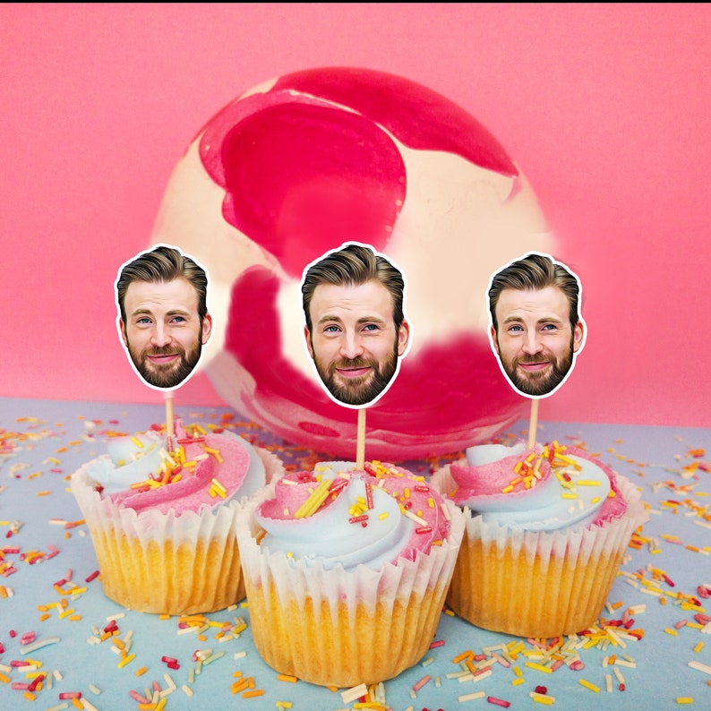CHRIS EVANS Cupcake Toppers Birthday Cupcake Toppers Cupcake - Etsy
