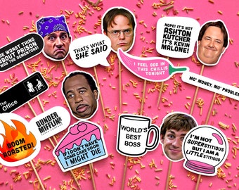 THE OFFICE Cupcake Toppers Pack of 16 The Office, Birthday Cupcake Toppers, Funny Cupcake Toppers, TV Party Decorations,