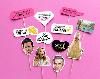 Schitts Creek Cupcake Toppers: Handmade Birthday Party Cake Decor