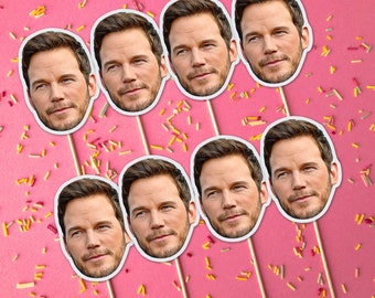 CHRIS PRATT Cupcake Toppers, Birthday Cupcake Toppers, Cupcake Toppers, Movie Party Decorations, Celebrity Cupcake