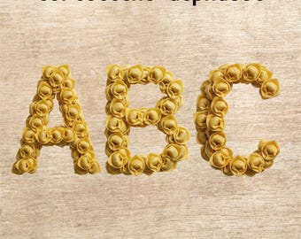 Conjunto de letras PNG para tortellini / Letras italianas para pasta / Tipografía de comida / Fondo transparente / Uso comercial / Descarga instantánea