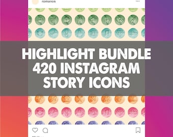 Paquete de portadas para historias destacadas de Instagram / Iconos dibujados a mano en formato PNG y SVG / Kit para redes sociales / Descarga digital