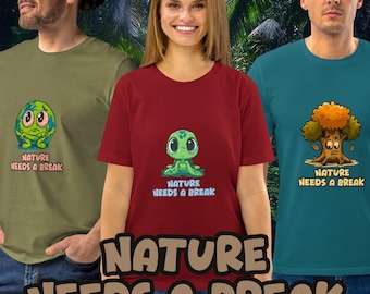 Camiseta Salva la Naturaleza / Gráfico de la Tierra de la Tortuga / Camiseta de Activista Ecológico / Regalo Vegano
