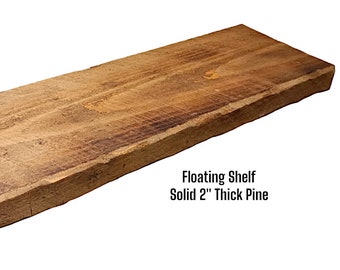 Handmade Rough Sawn Pine Floating Shelf: Rustic Farmhouse Decor
