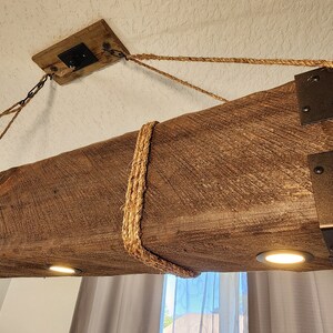 Custom Handmade Hanging Chandelier Lamp Light Farmhouse Rustic Barn Beam Look Country Style Cabin Lodge Primitive Home Décor
