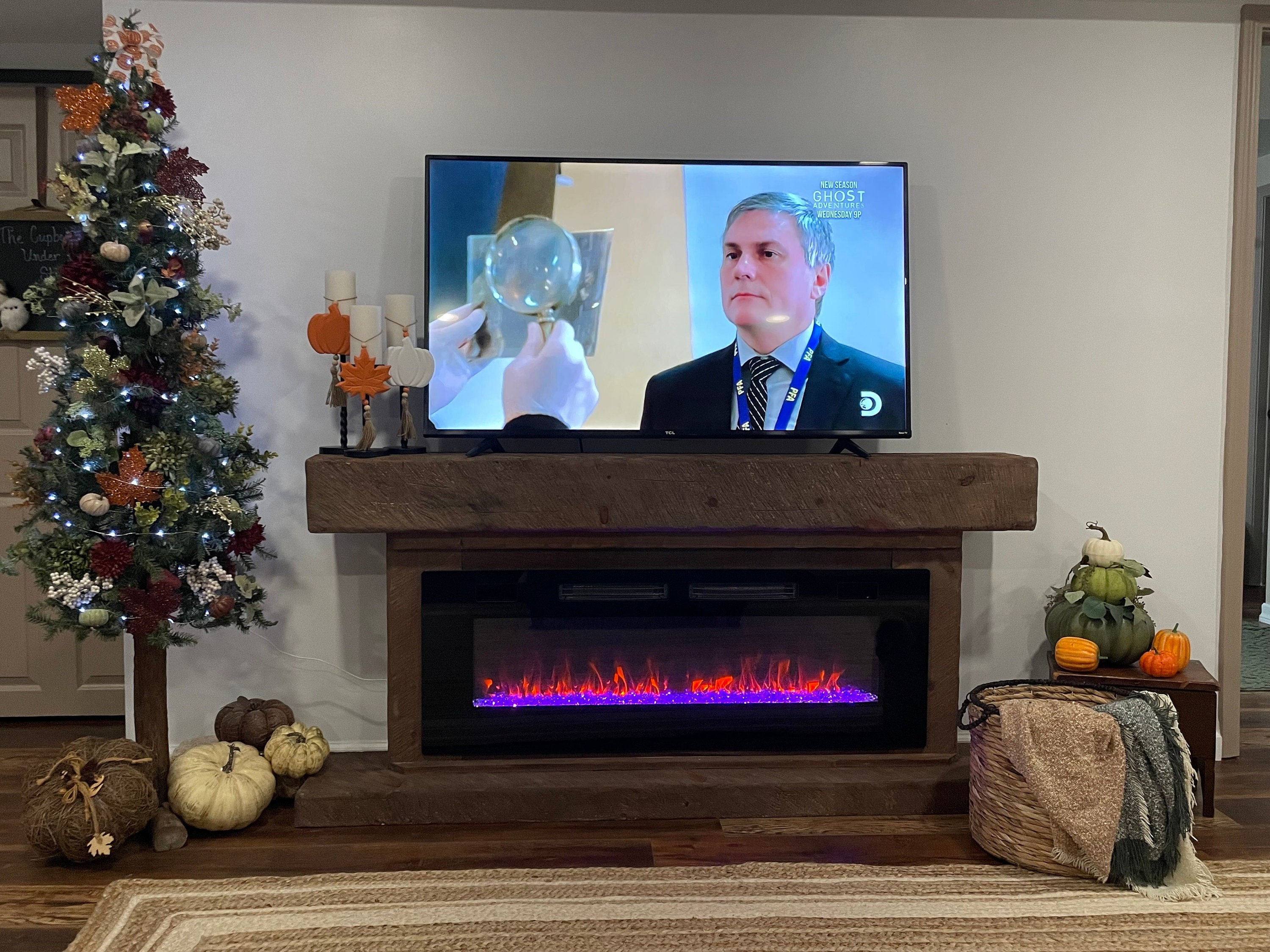 Free Standing Electric Fireplace TV Stand Console Handcrafted - Etsy