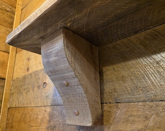 Rustic Wood Shelf With Corbels