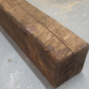 Solid Pine Wood Barn Beam Fireplace Mantel Shelf Custom Made Rustic Hand Hewn Barn Beam Distressed Aged and Weathered Barn Wood Look Mantle