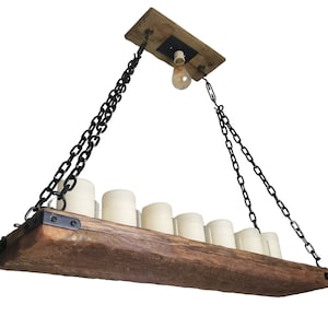 Hanging Candle Chandelier Lamp Light Real Candles and Electric Light Farmhouse Rustic Country Vintage Candelabra