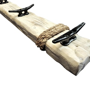Nautical Boat Dock Cleat Coat Rack Beach Bath Towel Purse Key Leash Wall Hooks Distressed Whitewashed Beach House Housewarming Gift Birthday