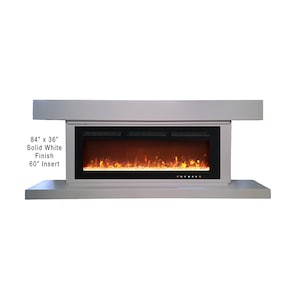 Free Standing Fireplace Surround Wall Unit to Fit an LED Electric Fireplace  Handcrafted Custom Made Mantel Solid Wood Choose Your Color
