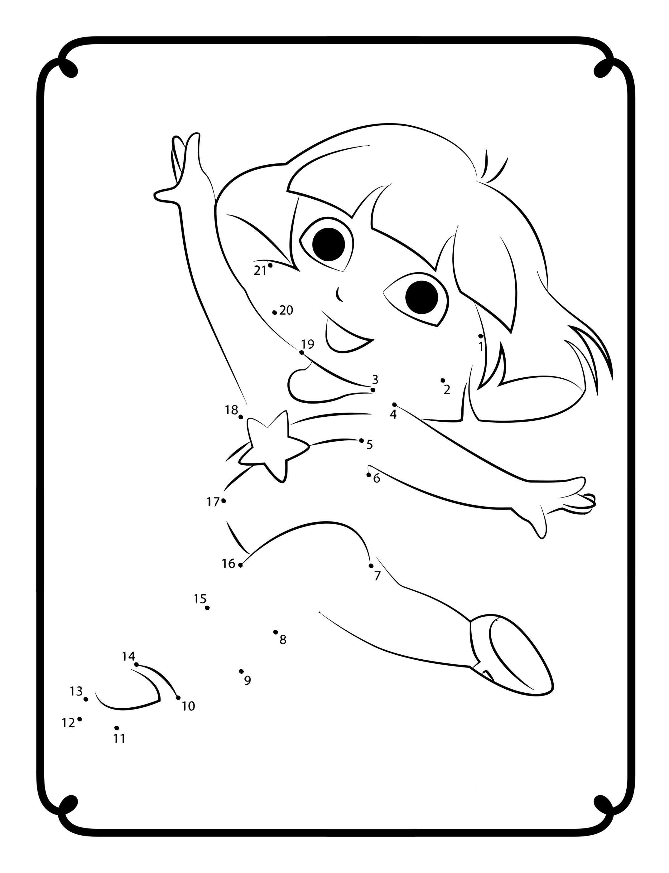 Dora The Explorer Activity Book Premium Coloring Dot To Dot | Etsy