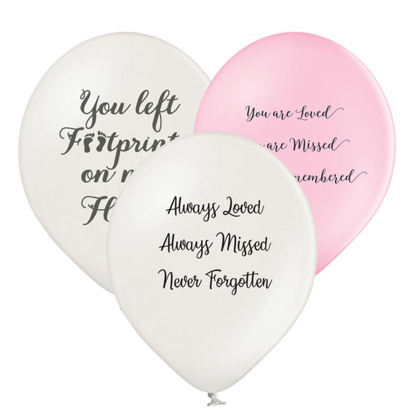 Always Loved, Never Forgotten Balloons (Funeral, Memorial, Remembrance, Biodegradable)