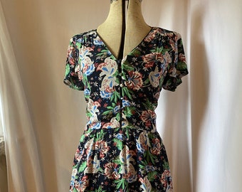 Sz 6 | Floral/paisley-print sundress with button bodice