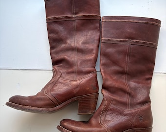 Sz 10 | Frye heeled brown Western boots
