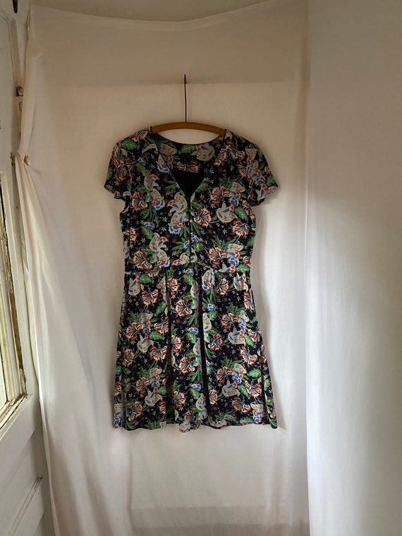 Sz 6 | Floral/paisley-print sundress with button … - image 2