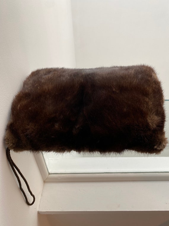 AS IS | Mink muff with wrist cord, hidden zipper … - image 5