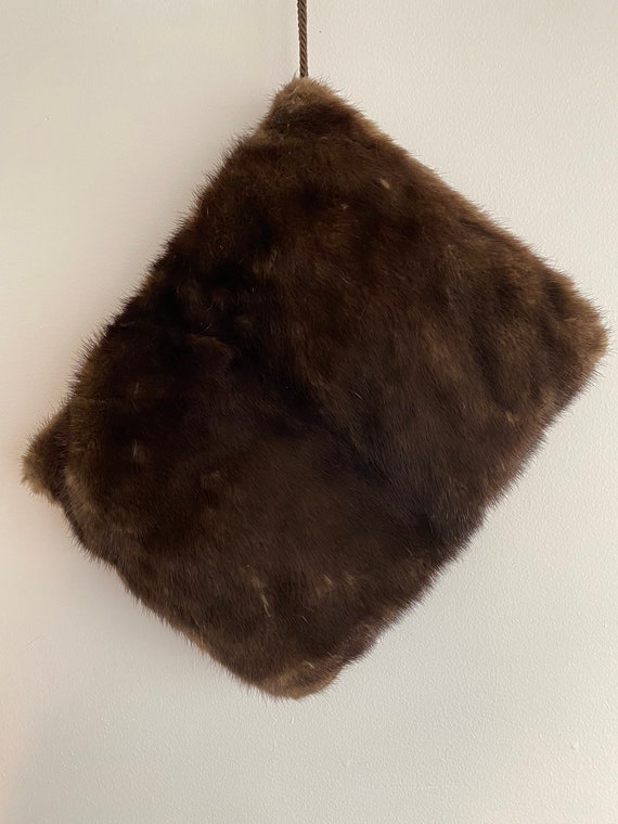 AS IS | Mink muff with wrist cord, hidden zipper … - image 2