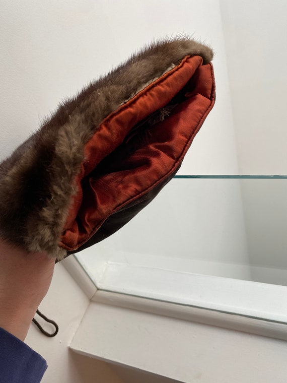 AS IS | Mink muff with wrist cord, hidden zipper … - image 6