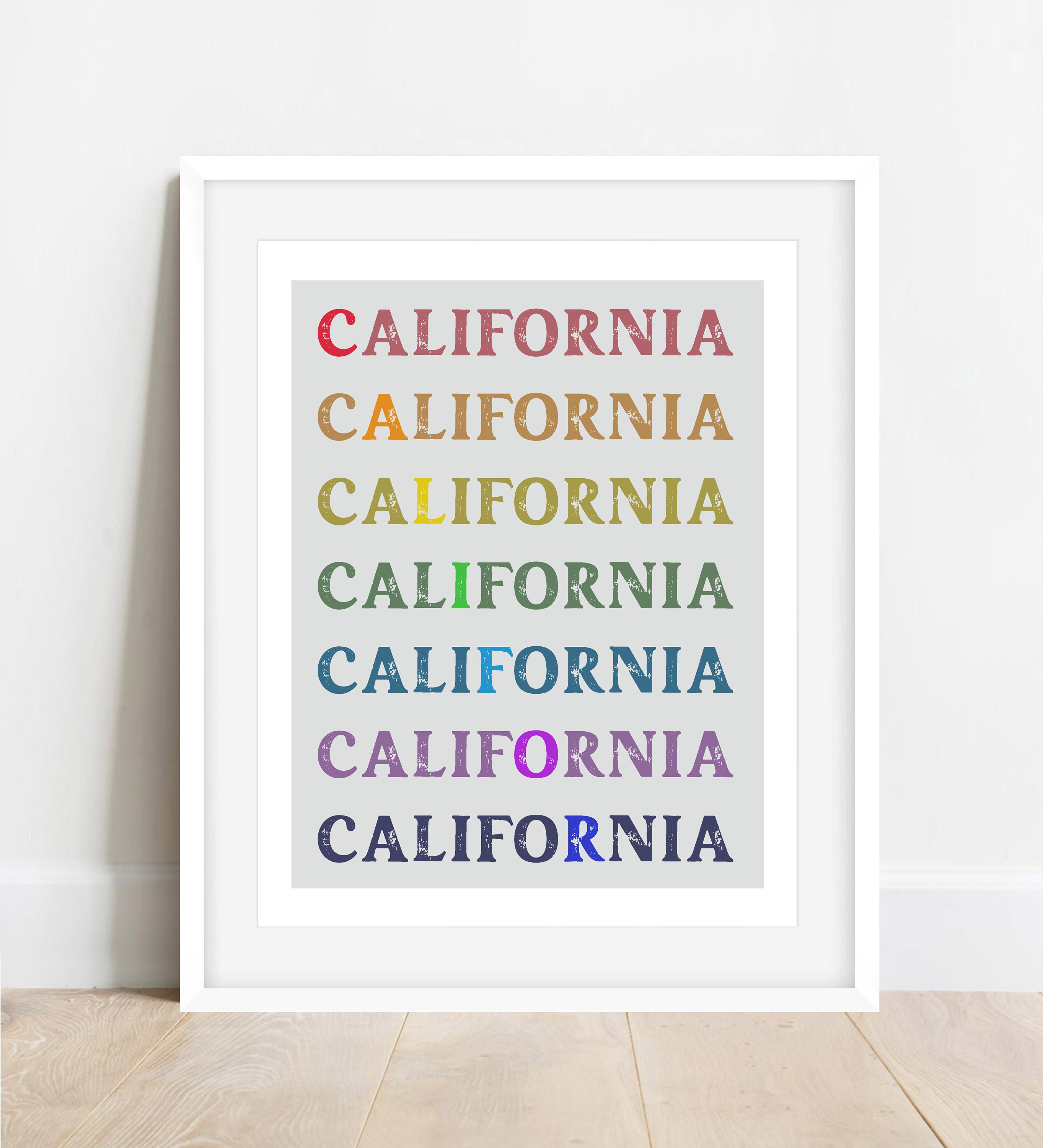 Colorful California DIGITAL Wall Art Print Wall Decor Etsy