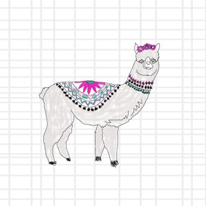Llama Art PRINTABLE Digital Download Clip Art Instant Download svg, png, and jpg file