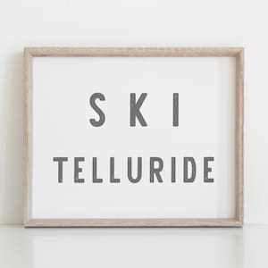 Ski Telluride DIGITAL Wall Art Print Wall Decor PRINTABLE INSTANT Download mountain Denver Colorado