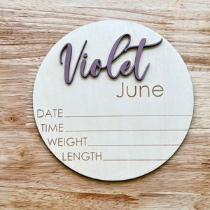 Baby Announcement Wood Name Signs